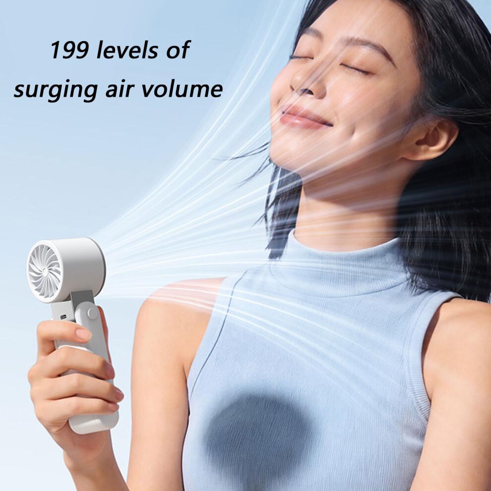 Portable Handheld Fan 199 Speed Mini Cooling Desk Fan Quiet Handheld Fan White