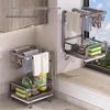 Punch-Free Kitchen Sink Organizer Rack