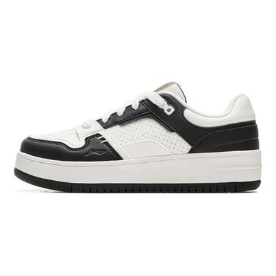 Li Ning Cheese Einfache Vielseitige Langlebige Rutschfeste Low-Top Skateschuhe Damen Sneaker Weiß Schwarz AGCU366-2