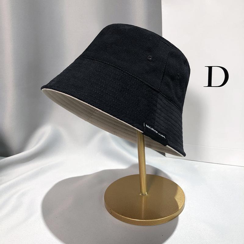 

Minimalist Cotton Bucket Hat BECAUSE LIFE Label Casual Sun Protection Hat M（56-58cm）
