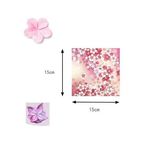 100 Sheets 15cm Cherry Blossom Cute Colorful Set Japanese Paper Style Thousand Cranes Chiyogami Decoration DIY Paper Handicraft Paper Craft Supplies