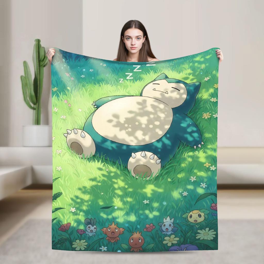 Snorlax More Sleep Please Blanket  Warm Fluffy Plush Throw Blanket For Couch Chair Picnic Flannel Bedspread Bed Cover