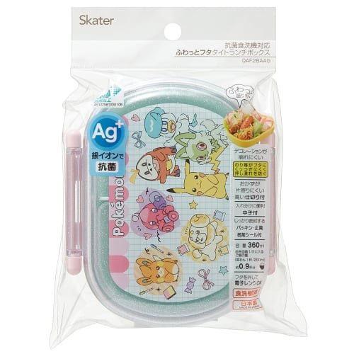 Skater Children's Lunch Box, 1 Tier, 360ml, with Core (Side Dishes Container), Dome-shaped Kids Lunch, Antibacterial Treatment, Made in Japan, Pokemon