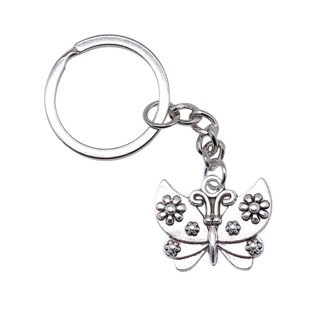 Breloc cu Charm Libelulă și Albină Pandantive Fluture Inel pentru Chei Inel de 28mm