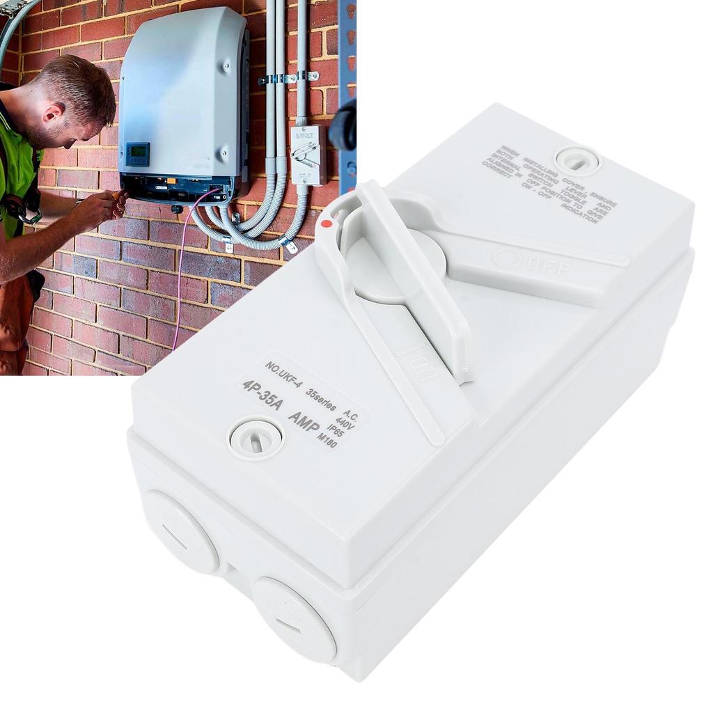 Enclosed Motor Disconnect 35A 440V 4 Pole, Isolation , IP65 Water Proof, Silver Contacts, for Petrochemical, Construction