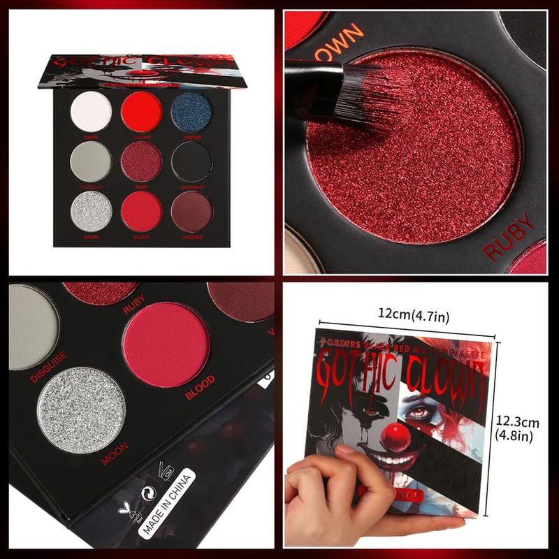 DE'LANCI - 9 Farben Schwarz Rot Smokey Make-up Palette