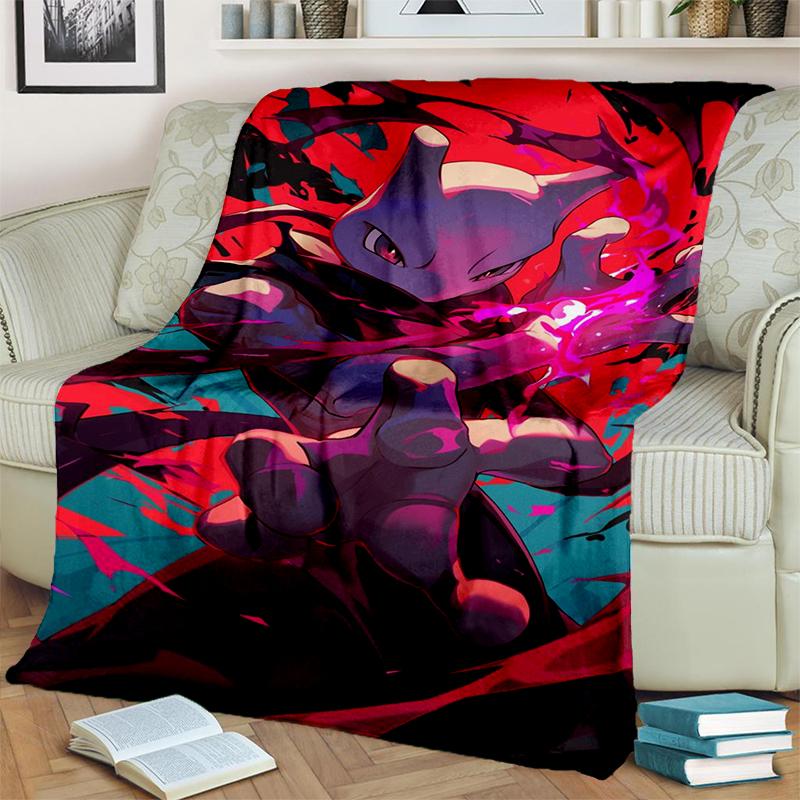 2025 New Cute Pikachu Pokemon Cartoon Gift Soft Plush Blanket,Flannel Throw Blanket for Living Room Bedroom Bed Sofa Cover Kids