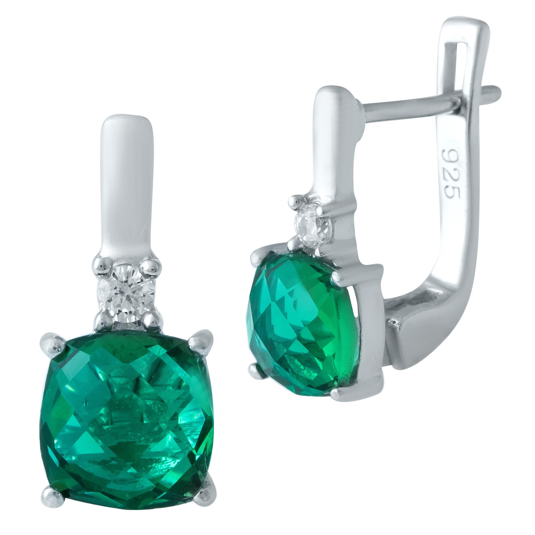 

Срібні сережки зі смарагдом (1945315) смарагдовий