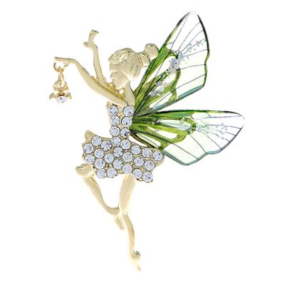 Nuove Spille Fata dei Fiori con Ali Trasparenti per Donna Strass Design Moda Figura 3 Colori Disponibili