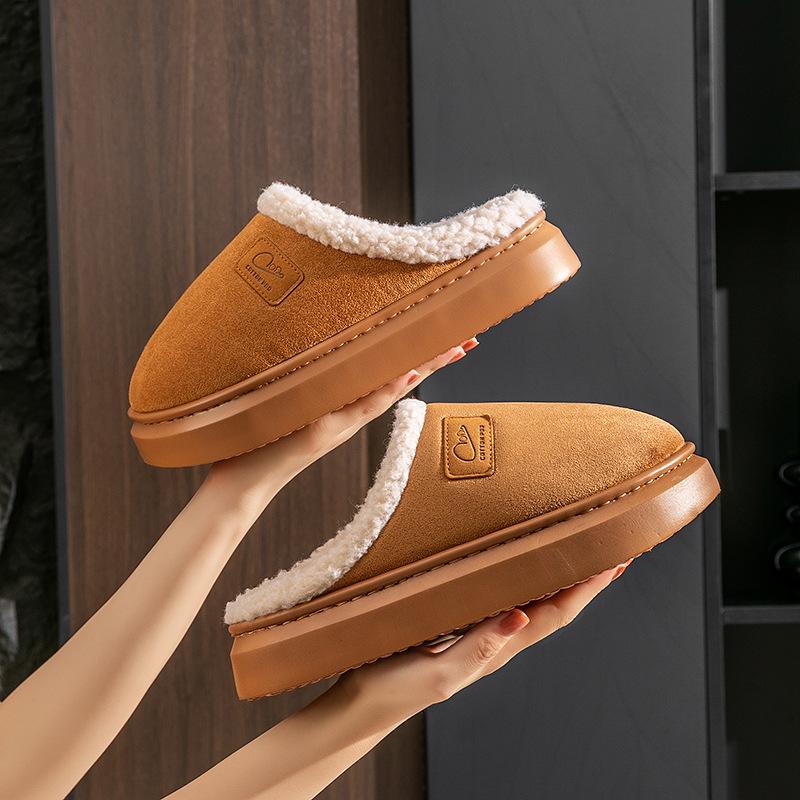 New Cotton Slippers Autumn and Winter Warm Shoes Indoor Home Couple Non-slip Plush Cotton Shoes