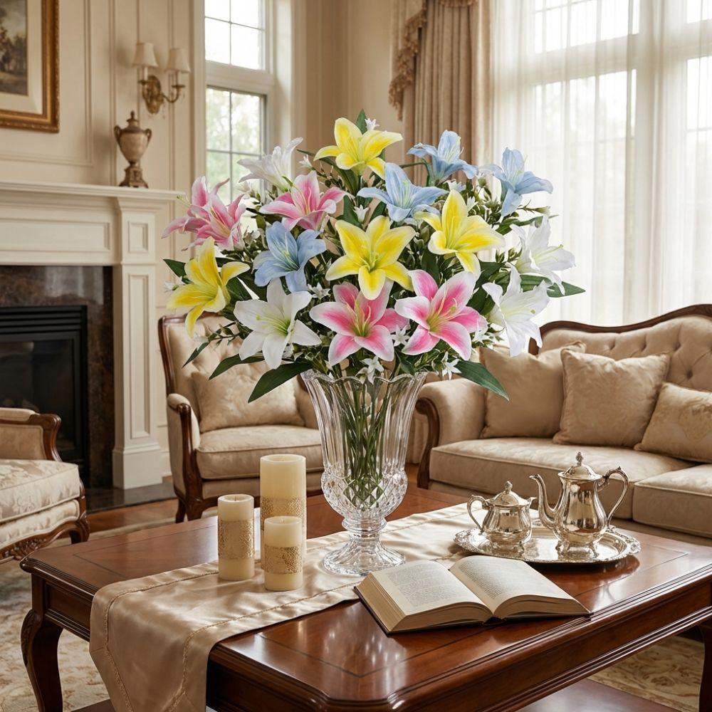 Plastic Simulated Flower Handmade Silk Fake Bouquets Centerpiece Fake Flowers  Wedding Decor