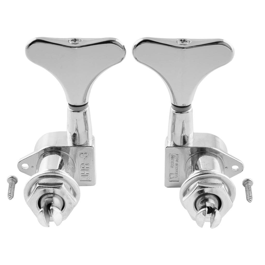 Musiclily Pro L2+R2 Bass Tuners, 17:1 Gear Ratio, for 4-String Ibanez-Style Electric Basses, Chrome