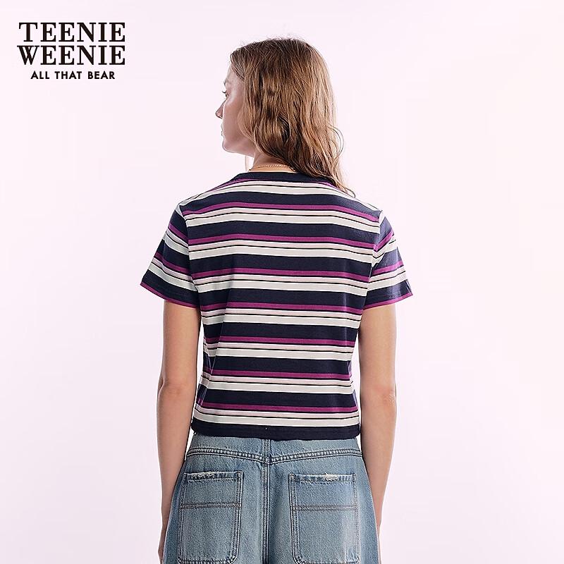 Teenie Weenie Women's Striped Bear Short Sleeve T-Shirt