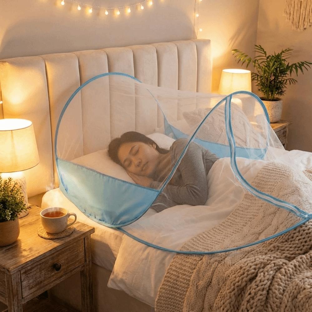 Portable Foldable Mosquito Net Breathable Mosquito Bar Frame Travel Mosquito Net  Camping