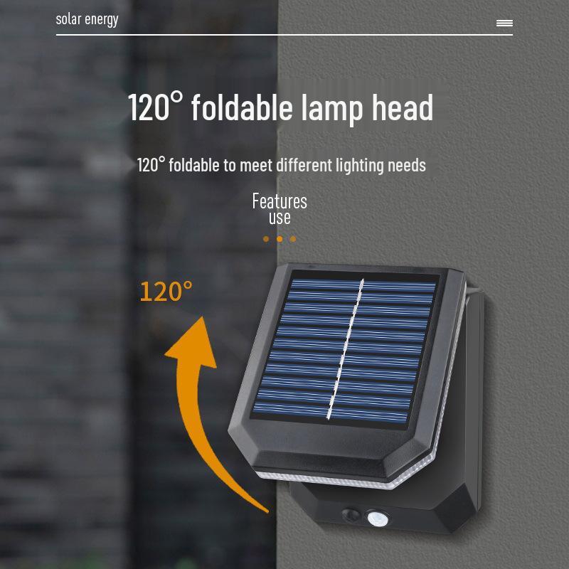 Outdoor Solar LED Wall Floodlight with Sensor - Waterproof Courtyard Lighting