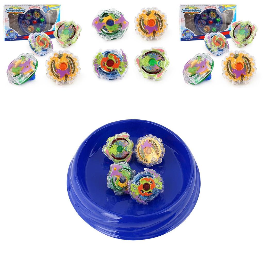 Exciting Colorful Top Battle Set Durable Plastic Spinning Tops With Handle Arena