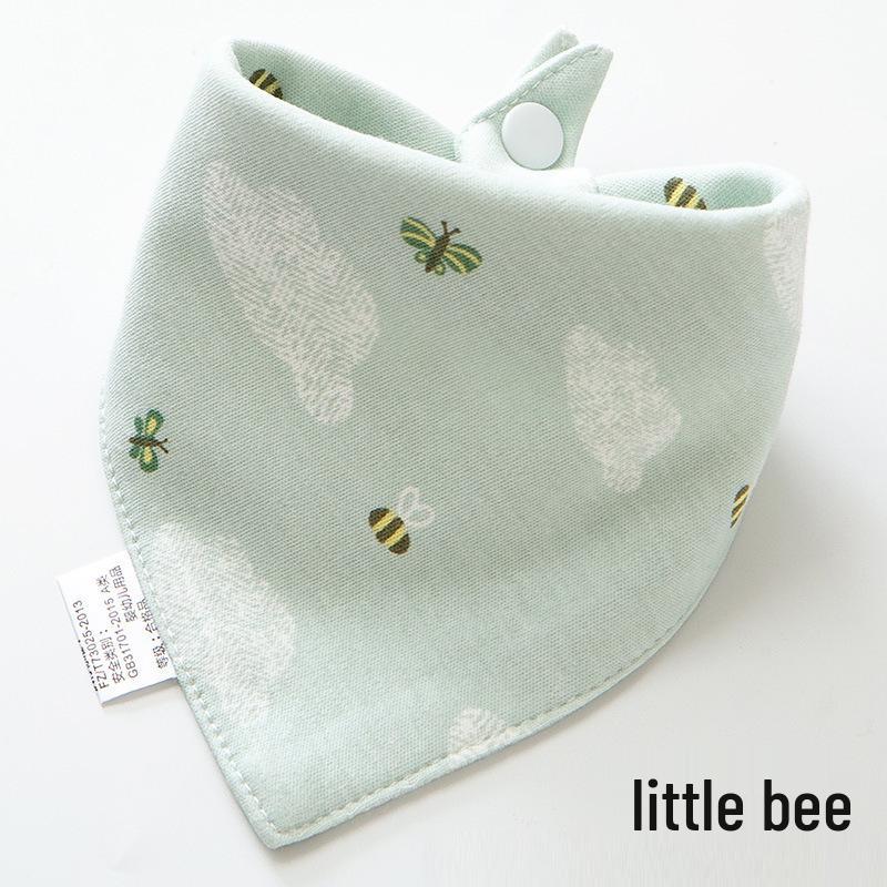 Pure Cotton Baby Drool Bib: Double-Layer Triangle Scarf with Snap Closure, Anti-Spit Up for Newborns