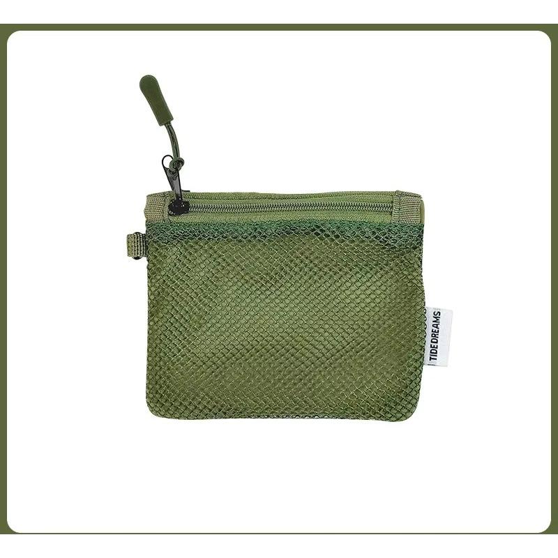 Simple Grid Storage Bag Double-zipper Bag Portable Makeup Bag  Mesh Miscellaneous Bag  Mesh Gauze Bag