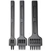 3 Pieces DIY Leather Tools 2/4/6 Prongs Chisels Craft Row Hole