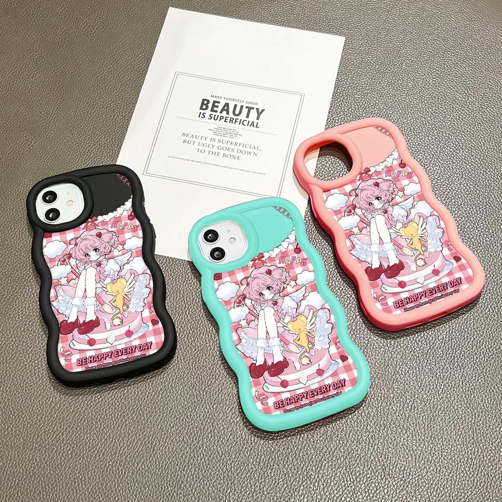 Big Wave Edge Weiches Silikonmaterial Macaron-Telefongehäuse Stoßfestes Schutzgummigehäuse für OPPO Reno Realme Infinix Tecno