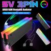 5V 3PIN ARGB DDR Heatsink Aura Sync PC Memory Cooling Vest with Thermal Silicone Pad for DDR2 DDR3 DDR4 DDR5 Desktop PC Memory