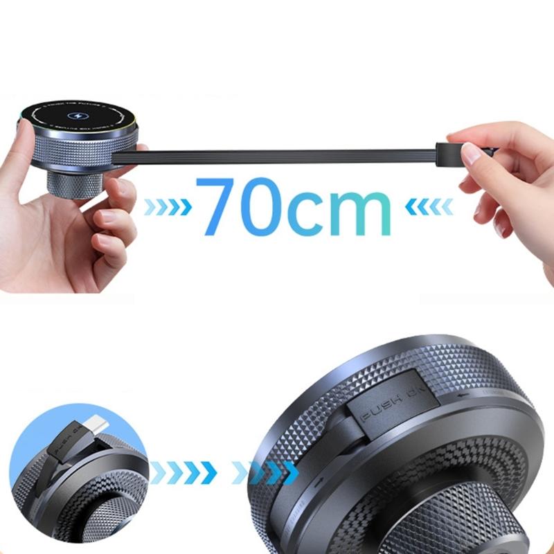 15W Wireless Fast Charging Stand Bracket for Phone 17 16 Aluminum Construction Desktop 360 Degree Rotating Phone Stand