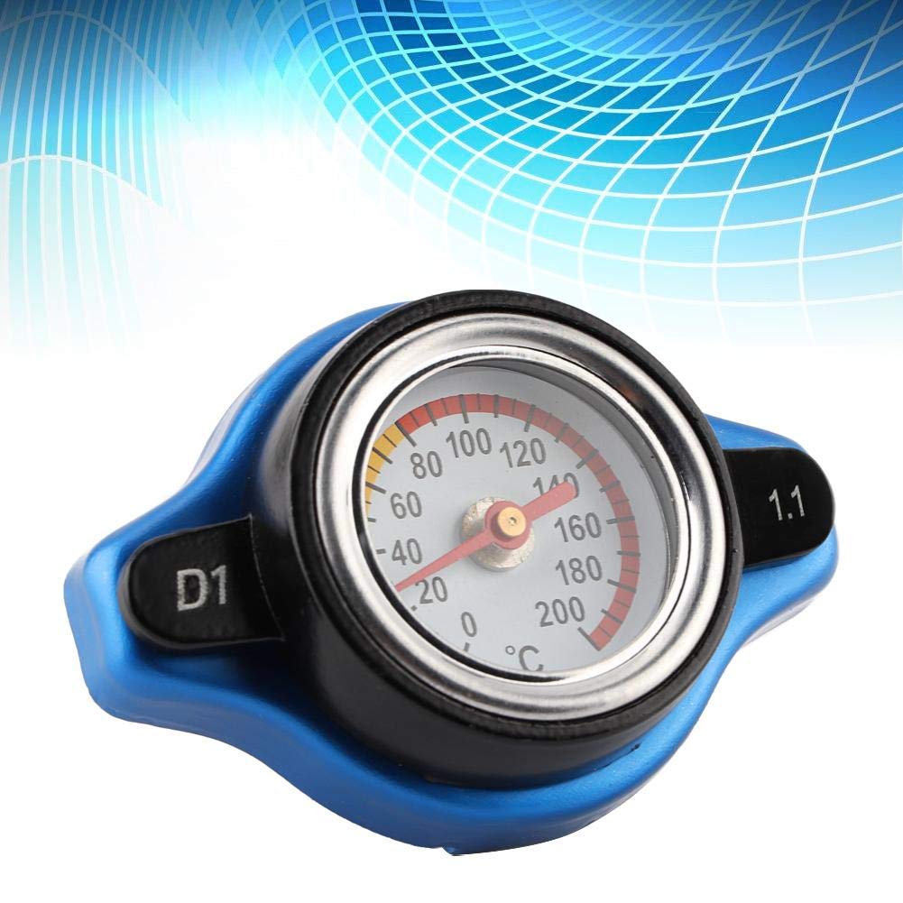 Elerose Tank Kühlerdeckel, Auto Kleiner Kopf Thermostatdeckel Abdeckung Druckbereich mit Temperaturanzeige (1.1 bar)