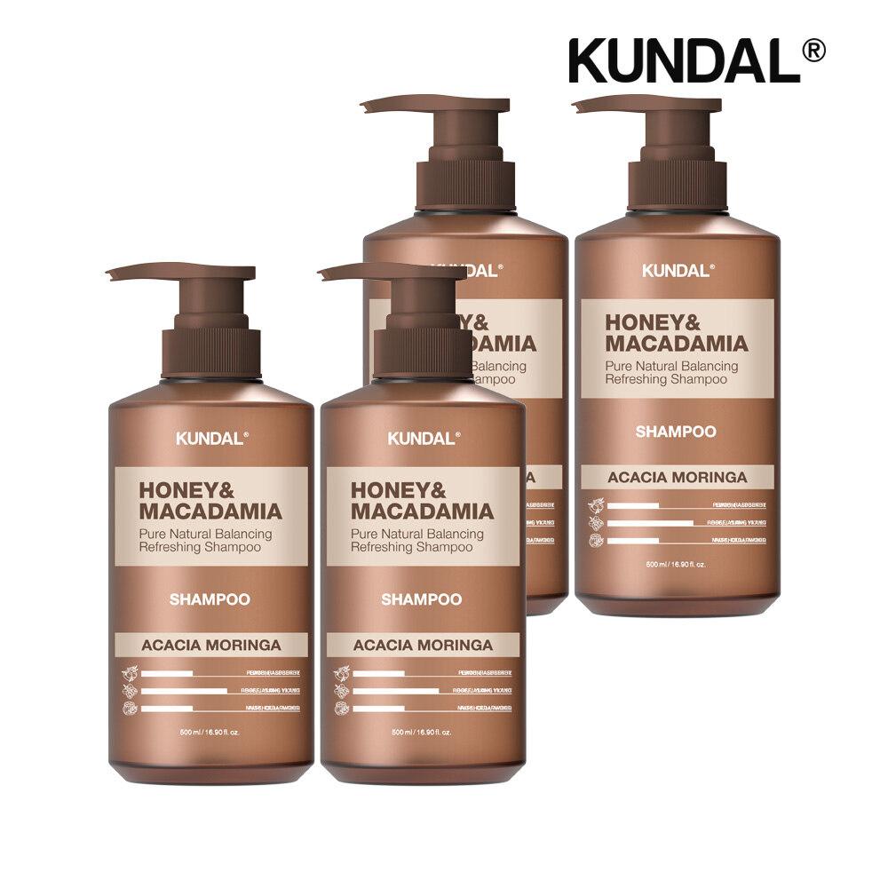 KUNDAL Honey & Macadamia Nature Shampoo Acacia Moringa 500ml x4