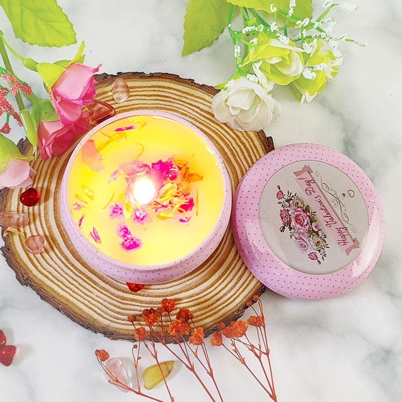 Scented Soy Candle - Romantic Fragrance with Dried Flowers, Ideal for Weddings, Valentine's, Birthdays, and Home Décor