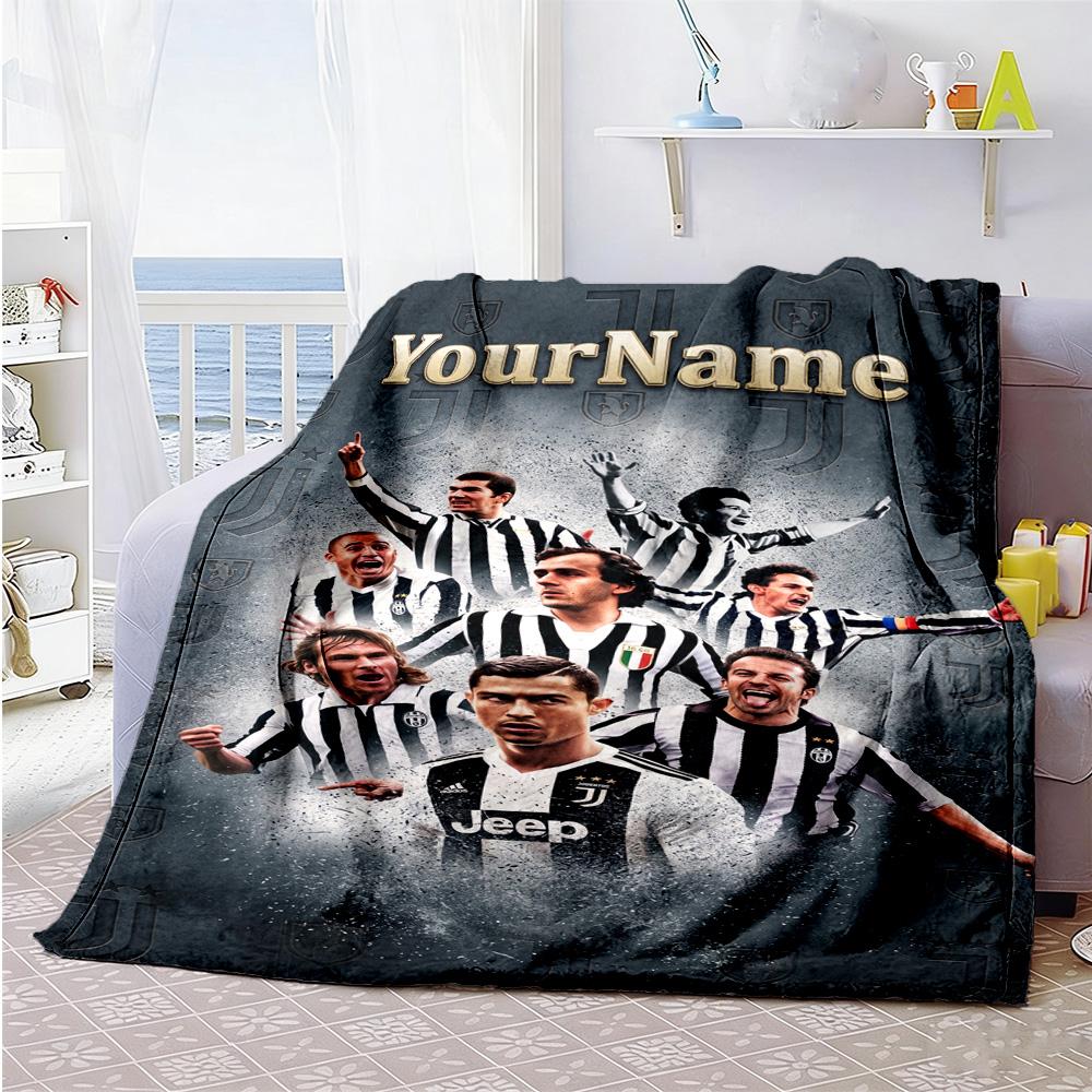 Juventus Personalized Name Blanket Cozy Personalized Blanket Warmthful Decor Perfect for Office Picnics Living Room Couch Ideal for All Seasons