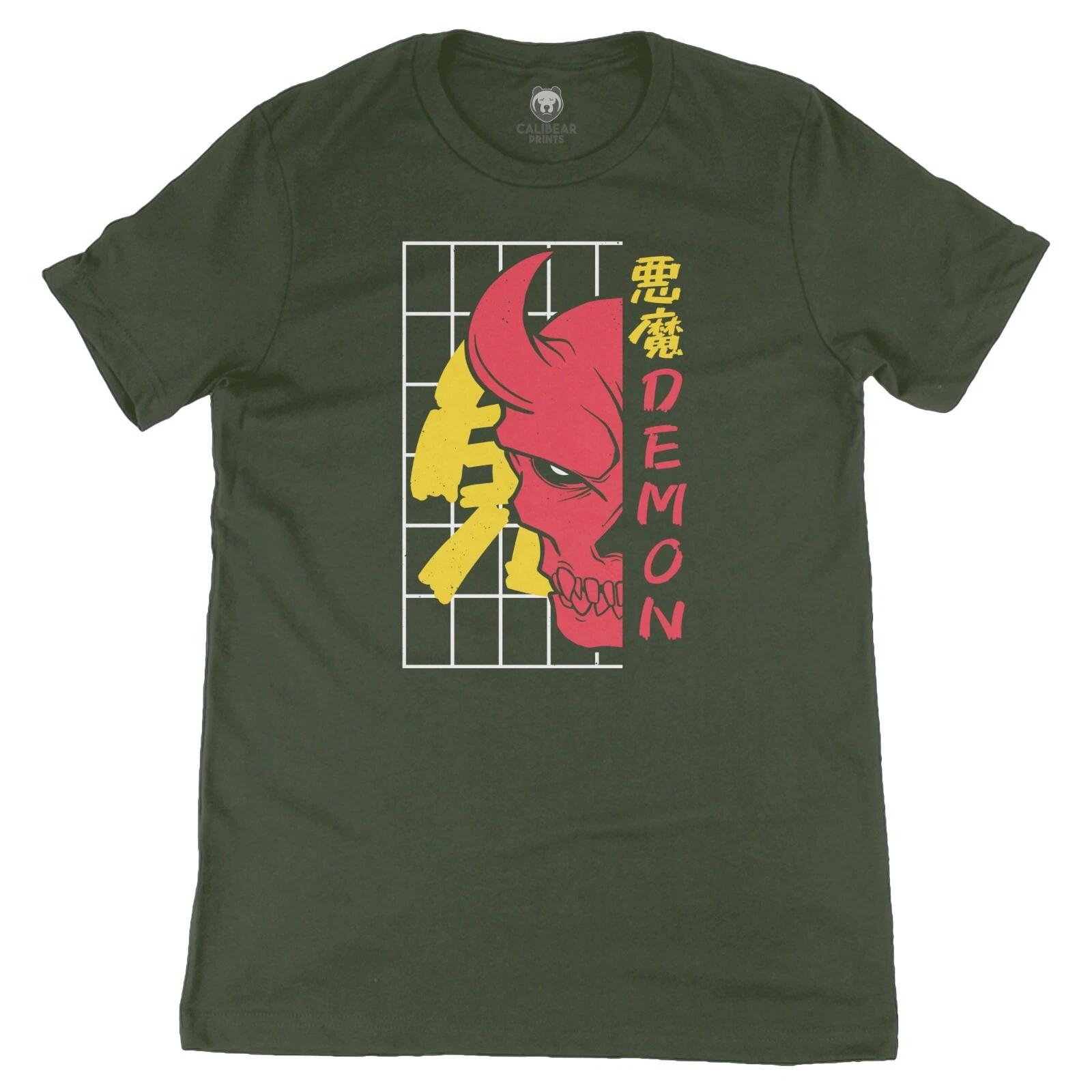 Japanese Oni Demon Skull Anime Aesthetic Graphic T-T-Shirt Unisex 100% Cotton Tee XL
