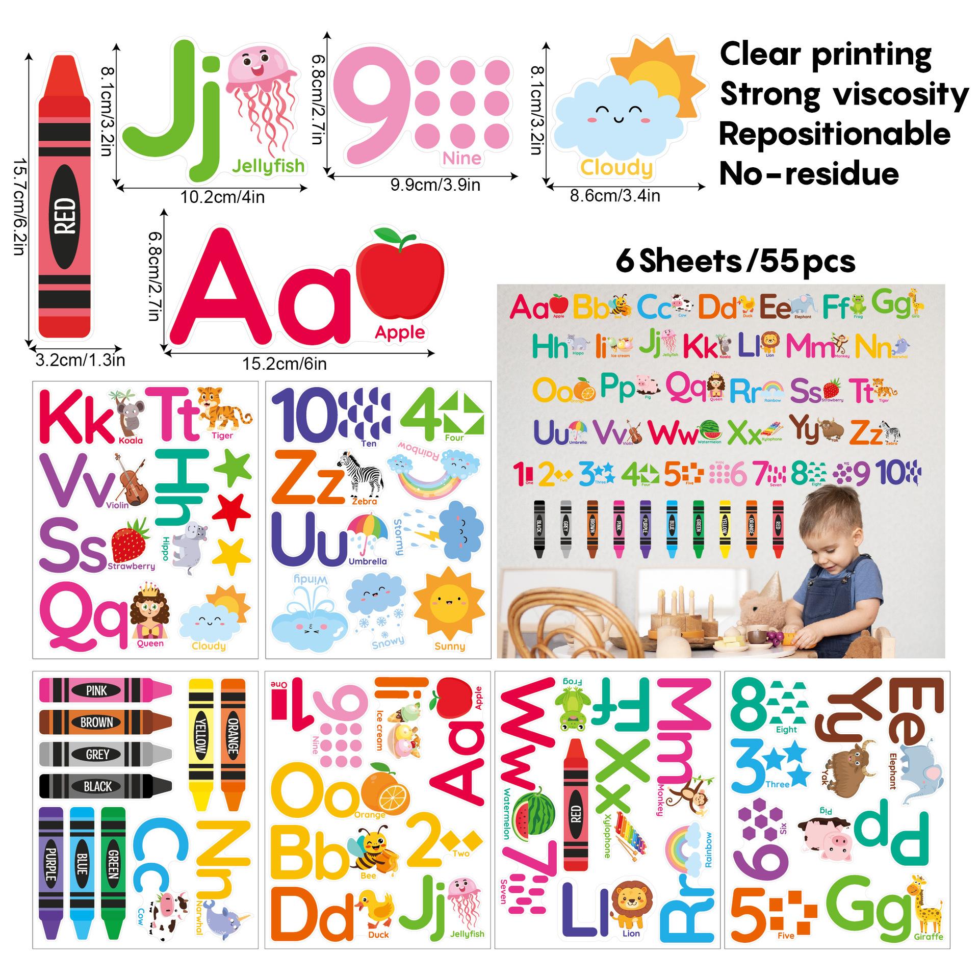 

Буквенные наклейки на стену Цифровые животные класс детский сад спальня украшение раннее образование мультяшные наклейки на стену для детской комнаты