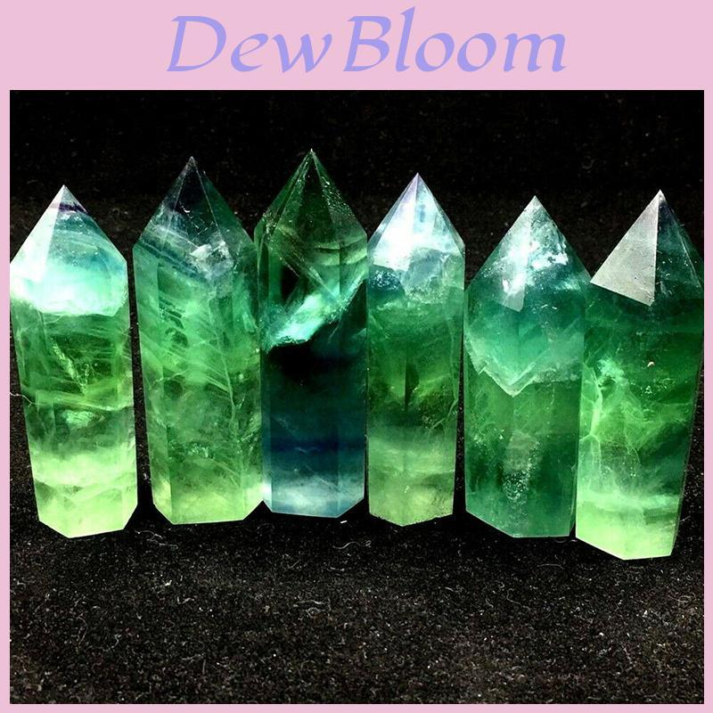 Radiant Natural Green Fluorite Quartz Crystal Point Hexagonal Wand For Healing And Reiki
