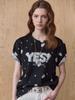 MAXZA Lace Lettering Distressed Short Sleeve T-Shirt