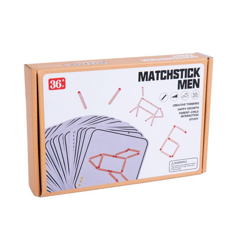 Classic Wooden Matchstick Puzzle: Educational Toy for Children's Math and Logic Training