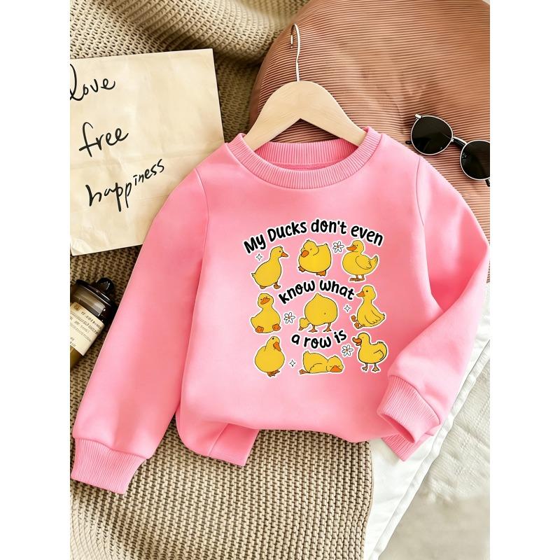 European sizes Cute Print Pattern 0-3 Years Old Baby Kids Comfortable Spring Thin Round Neck Sweatshirt Adorable Duck Design Soft Fabric