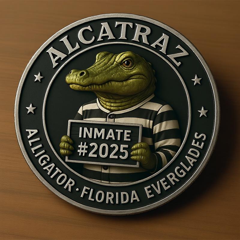 Alligator Alcatraz Collectible Coin Novelty 2025 Alligator Alcatraz Merch Alligator Alcatraz Challenge Coin Gifts Decorative