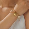 316L Stainless Steel Vintage Palace Enchase Heart Flower Charm Bracelet For Women Lady Fashion New Jewelry Glamorous