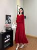Plus Size Hepburn Style Fishtail Long Sleeve Dress for Women