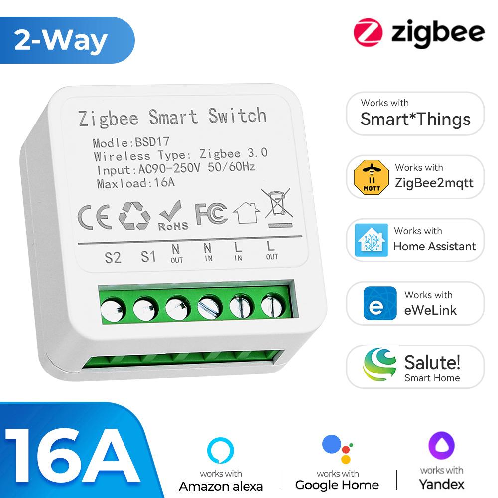 eWeLink App Mini Zigbee3.0 Smart Switch Module Support 2Way Control Smart Home DIY Switches Voice Control for Alexa Google Alice