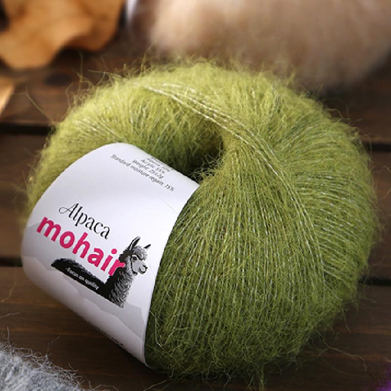 25G Knitting Warm Alpaca Fluffy Mohair Cozy Long Hair Luxurious Ball Soft Yarn Durable