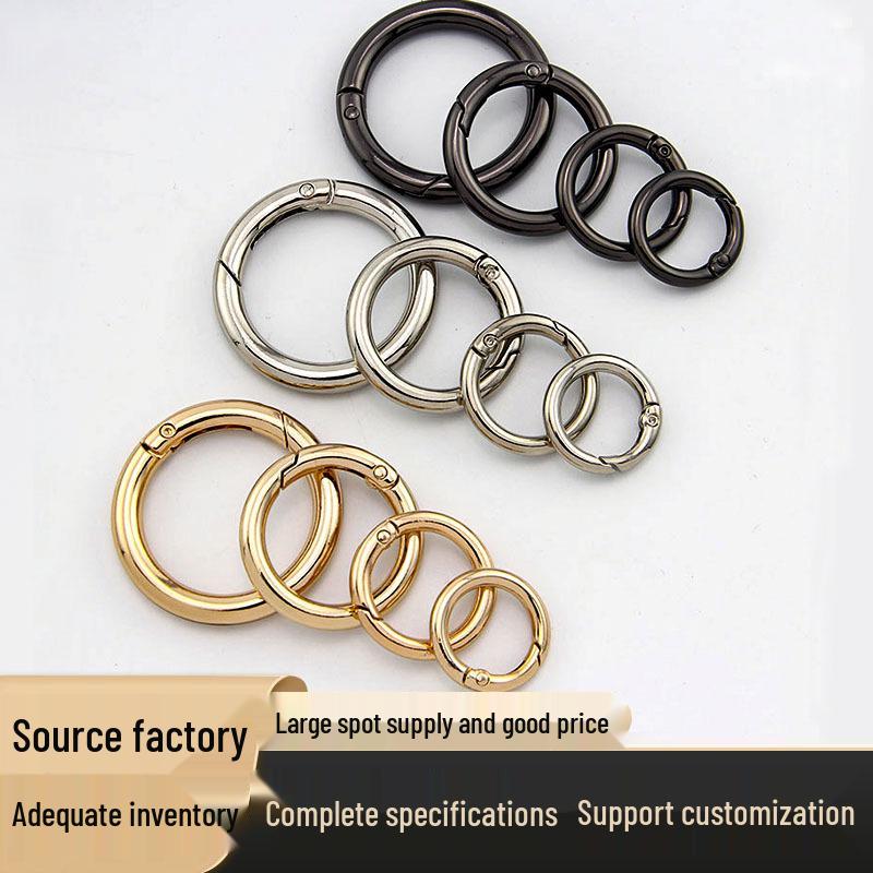 Electroplated Zinc Alloy O-Ring Spring Buckle for Handbags, Jewelry, and Keyrings