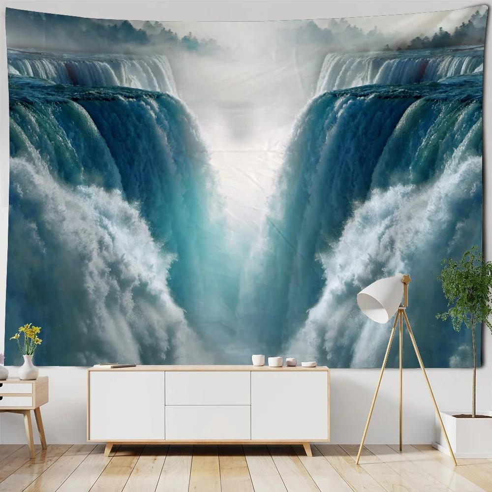 Fantasy Wasserfall Wald Muster Wandteppich Heim Wanddekoration Wandteppich Schlafzimmer Wohnzimmer Wandteppich