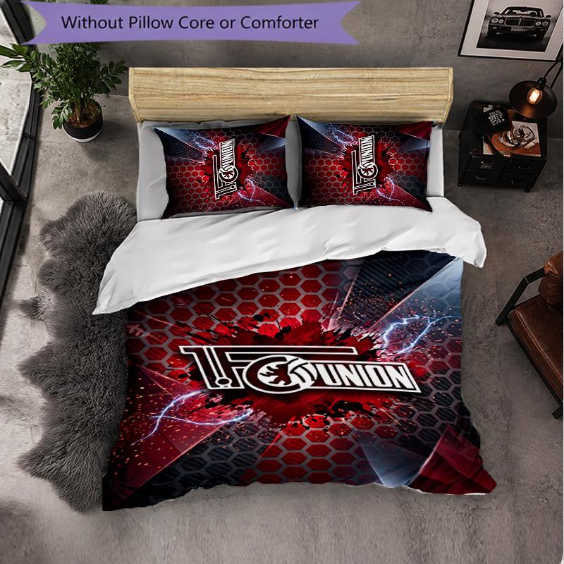 Union Berlin FC Themed Bedding 3Pcs Duvet Cover Set Decorative Bed Linen For Teen Room Home Decoration