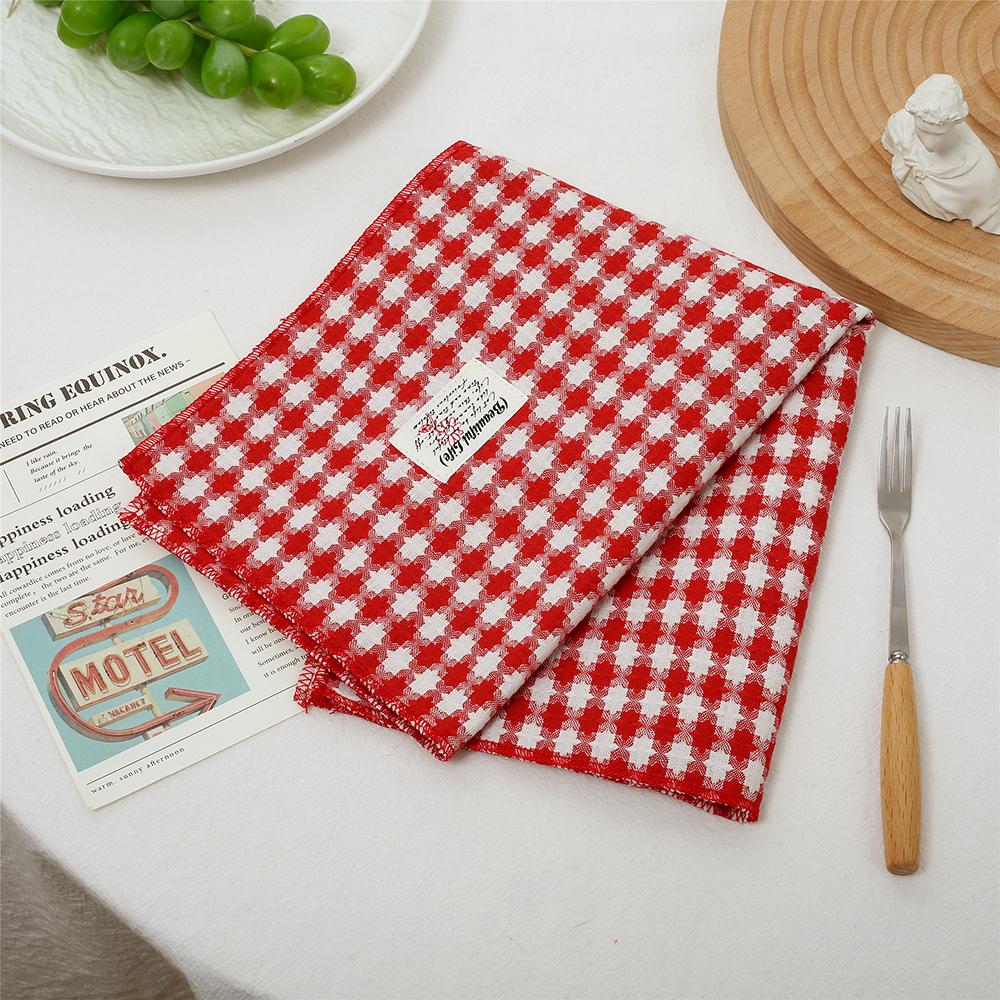 Față de masă din pânză Retro Roșu Carouri Seturi de masă Crăciun Covoraș pentru masă de sufragerie Suport de pahar Pânză de fundal pentru aranjarea mâncării Decor pentru casă