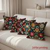 Bohemian Vintage Floral Print Throw Pillow Covers Pattern Cushion Cover Suitable For Sofa Bedroom Car Pillow Cover