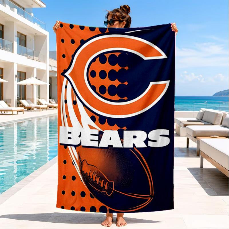 Chicago Bears  Beach Towel, Quick-drying, Easy to Care for, Suitable for Both Fitness and Beach Vacations,Sports Essential