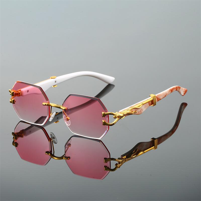 JYL TS Sunglasses UV Protection Frameless Leopard Irregular/2834