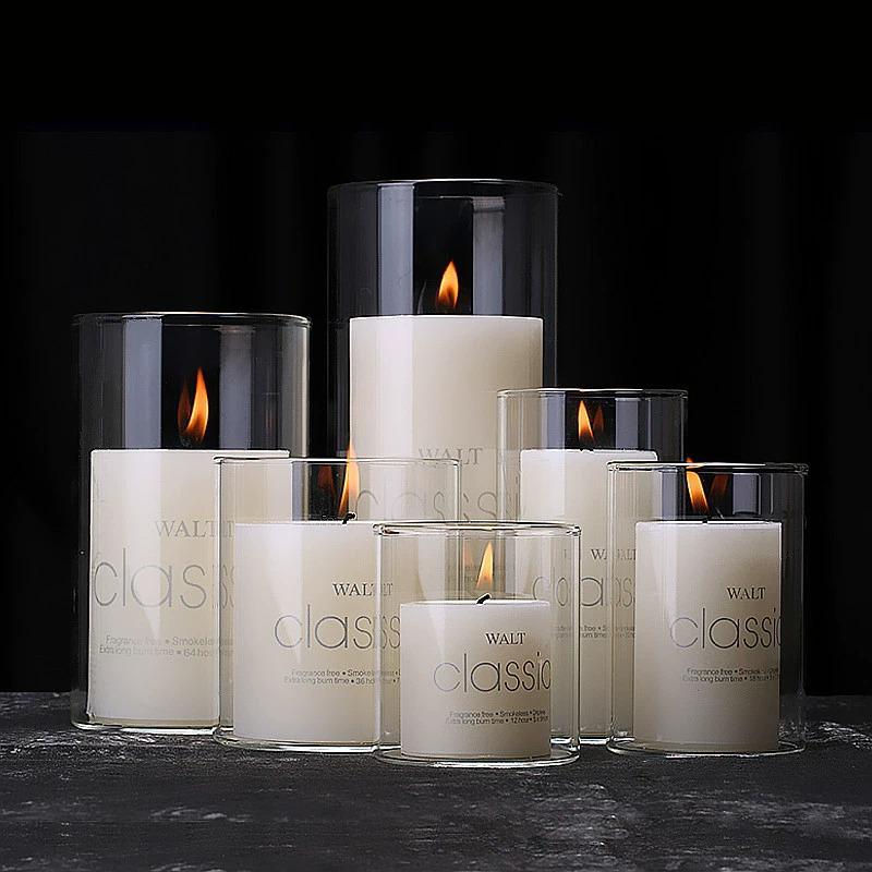 Clear Borosilicate Glass Aroma Diffuser & Candle Holder - European Style Cylindrical Ornament for Restaurant Décor
