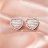ZAKOL Sparkling Iced Out Heart Cubic Zirconia Earrings Necklace For Women Romantic Wedding Anniversary Daily Party Jewelry Gift
